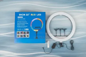 Photo - 22 Inch RGB Dimmable Circle Light Pro Grade for Video Creation.