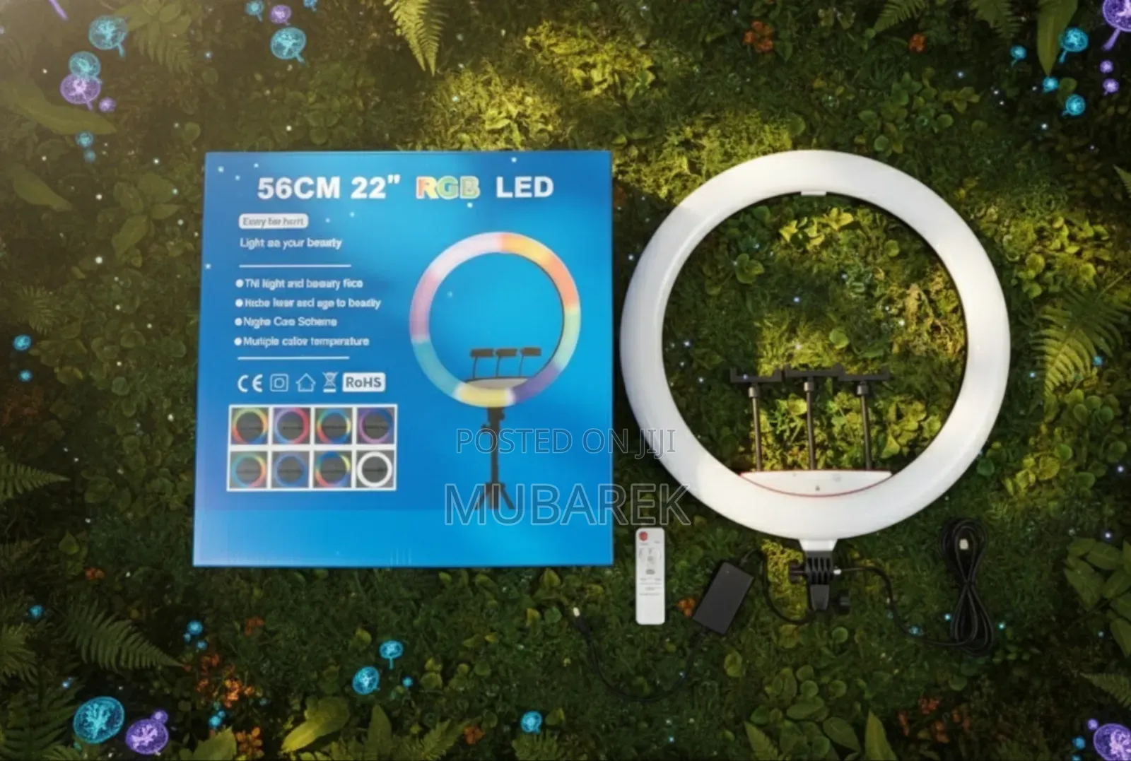22 Inch RGB Dimmable Circle Light Color Modes for Photo Studio.