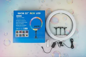 Photo - 22 Inch RGB Dimmable Circle Light Large Ring for Full Coverage.