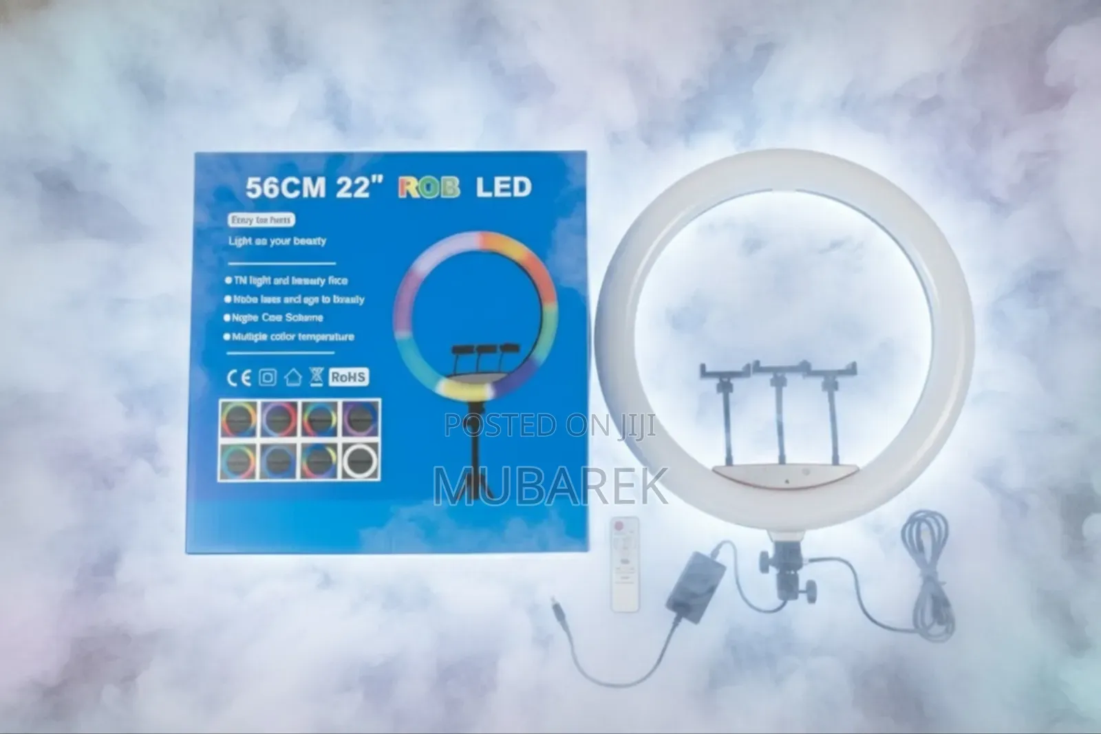 22 Inch RGB Dimmable Circle Light Adjustable Light for Self-Tape.