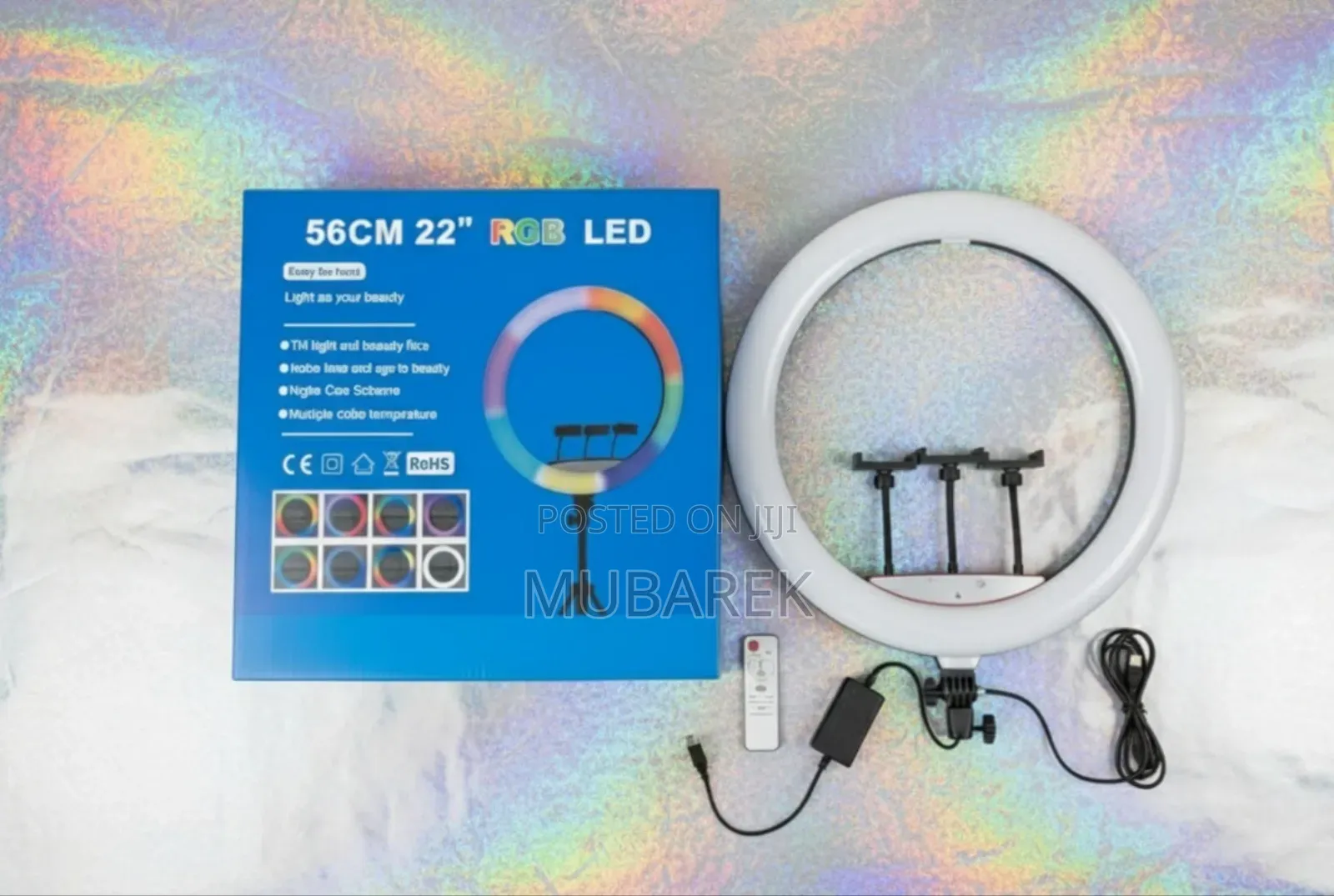 22 Inch RGB Dimmable Circle Light Best Value Vlog Lighting Kit.