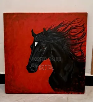 Photo - Black Horse Painting 60x60