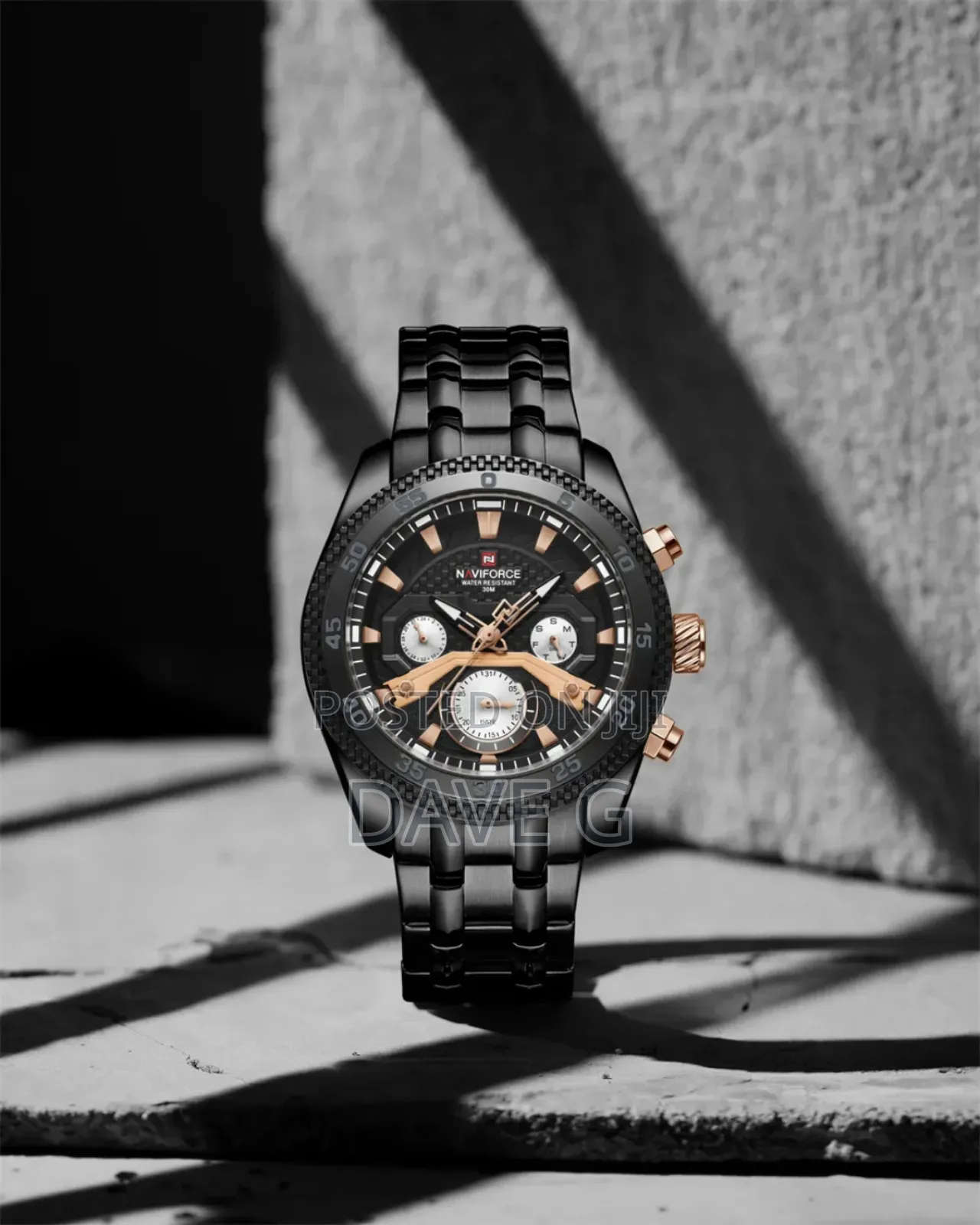 Naviforce Apex Wristwatch for Men's Business Style Luxury Black Watch