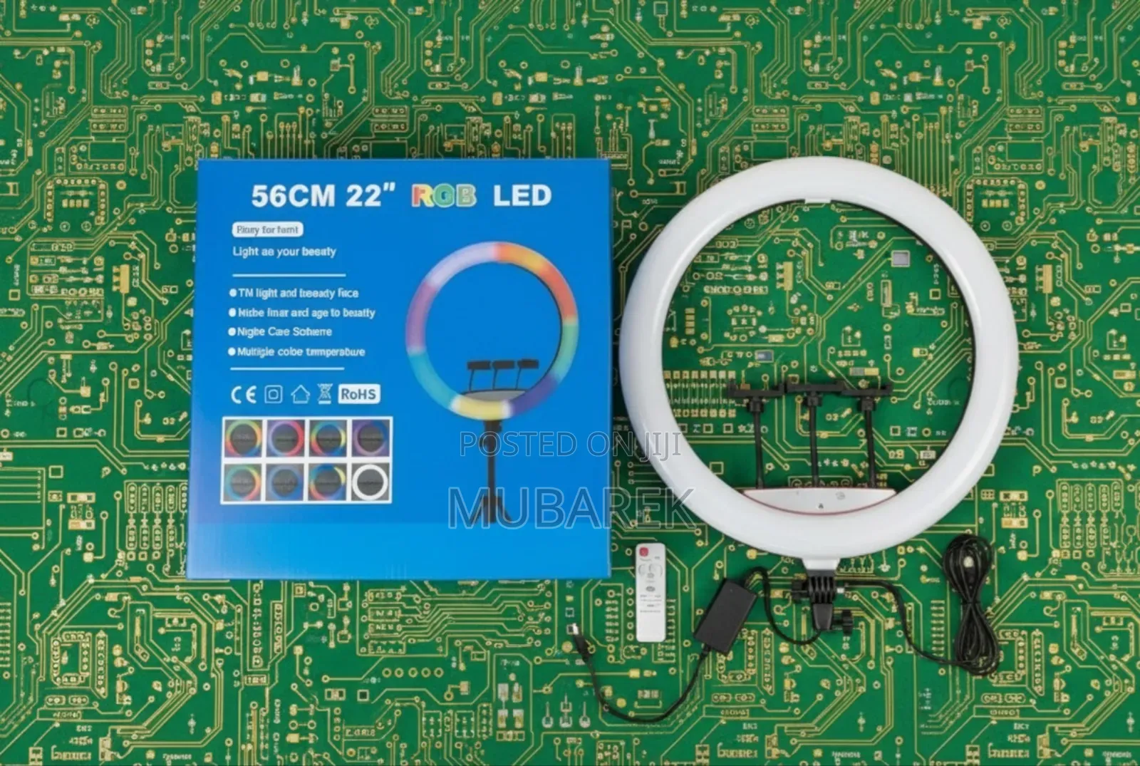 22 Inch RGB Dimmable Circle Light for Live Makeup Tutorial Videos.