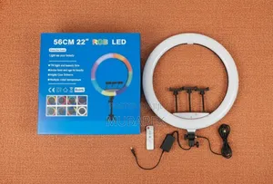Photo - 22 Inch RGB Dimmable Circle Light for Nail Technicians and Lash.