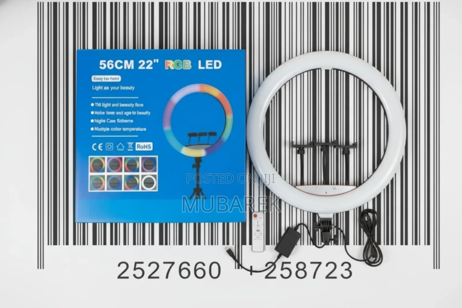 ​22 Inch RGB Dimmable Circle Light With Carry Bag Travel Kit