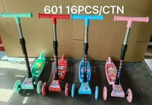 Photo - Flashing Wheels Scooter for Kids, Adjustable Height Foldable Scooter