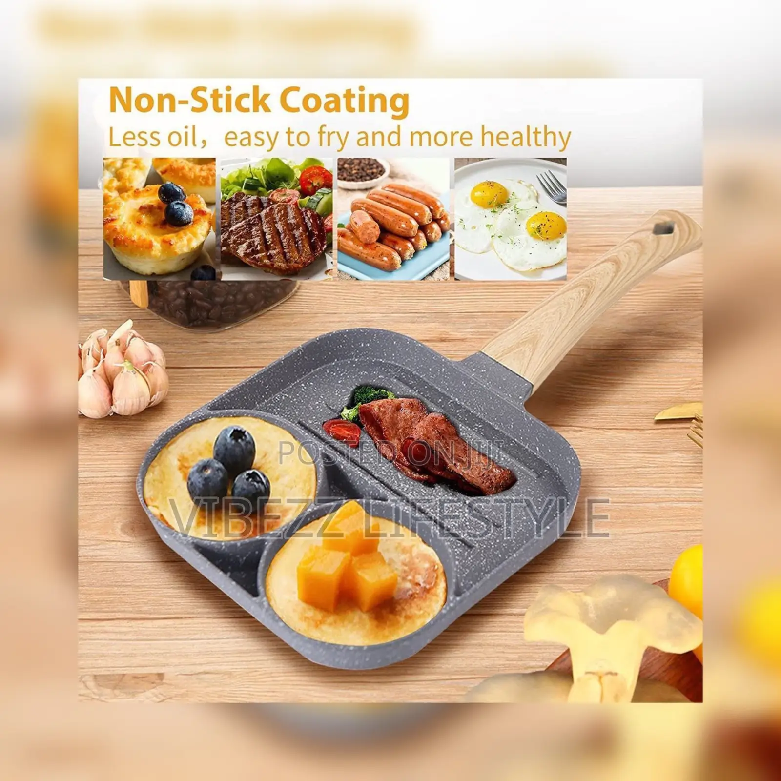 3 in 1 Flat Bottom Omelette Egg Pan