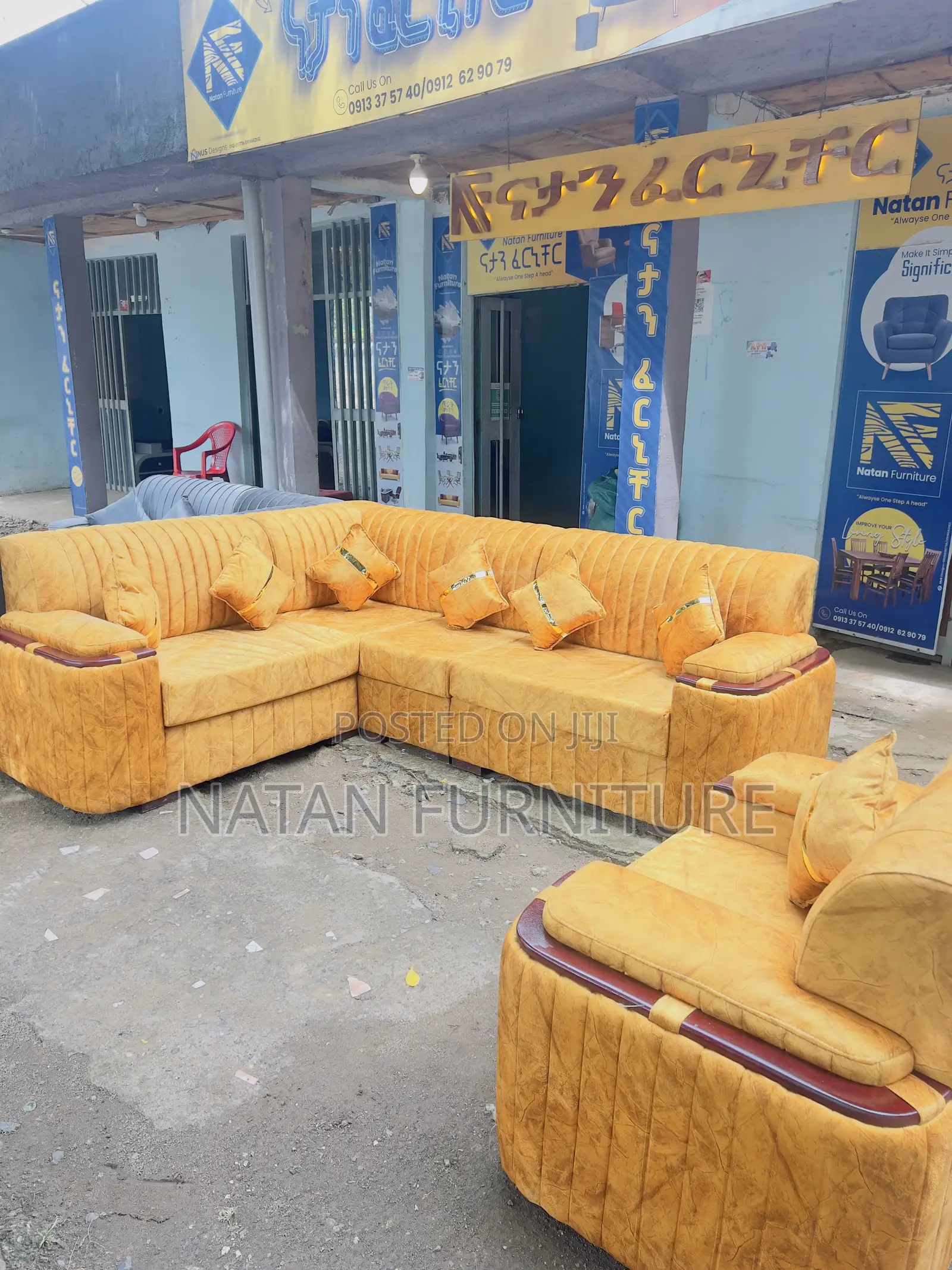 L- Shaped Corner Sofa Made of Maleda Foam Hd#1 Quality