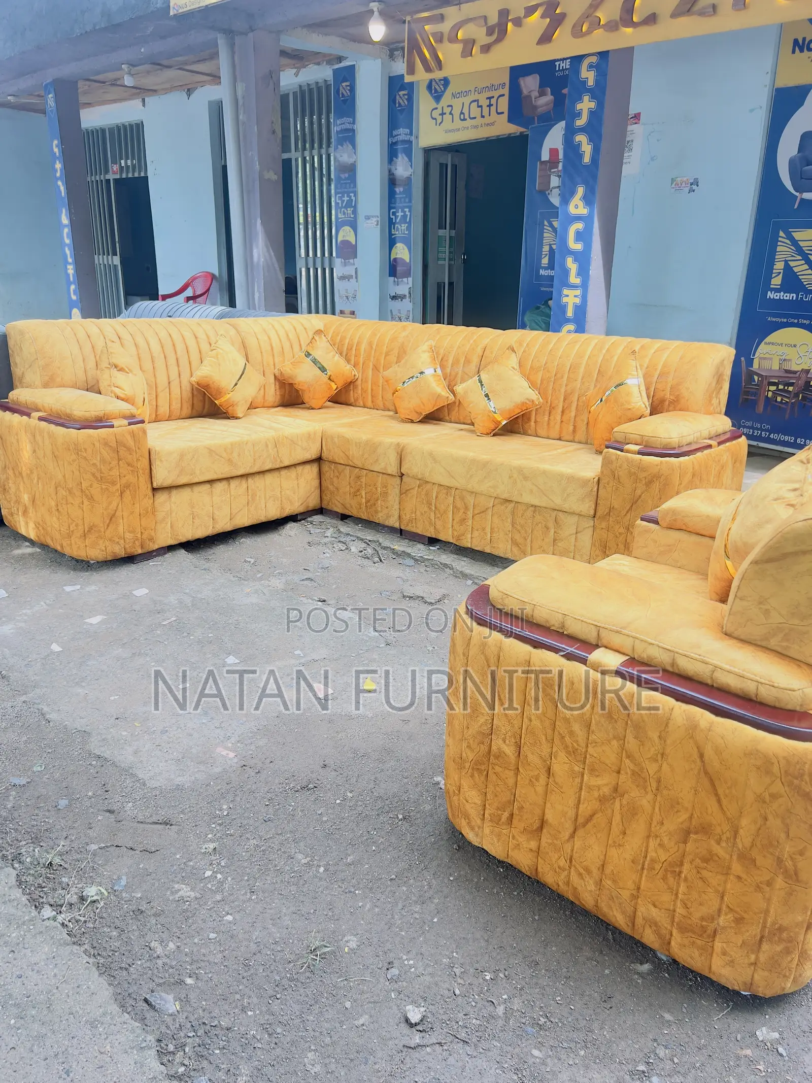 L- Shaped Corner Sofa Made of Maleda Foam Hd#1 Quality