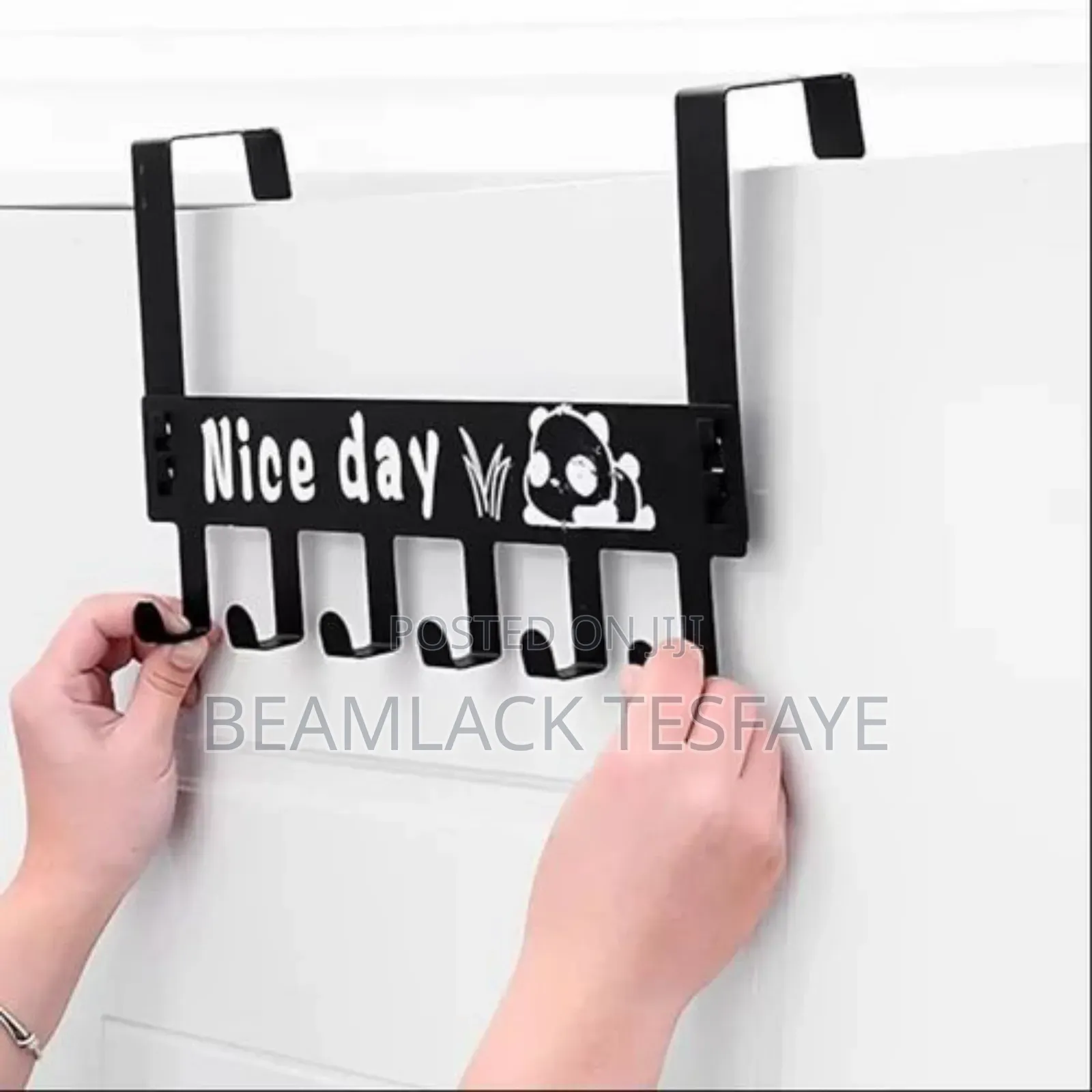 Door Hanger Hook With A "Nice Day" Cartoon Panda Design