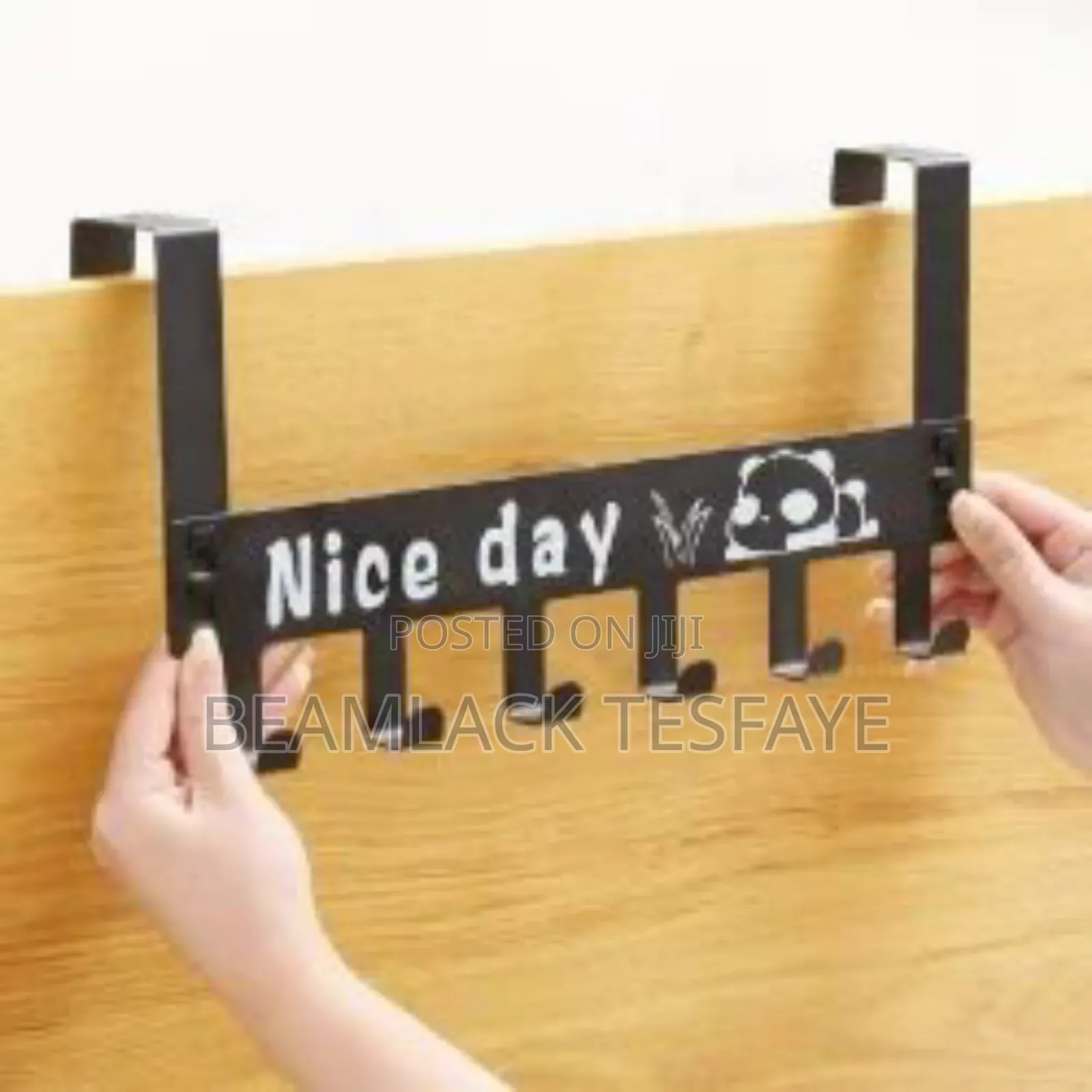 Door Hanger Hook With A "Nice Day" Cartoon Panda Design