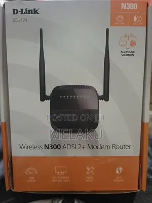 Photo - D-Link DSL-124 Wireless N300 Adsl2+ Modem Router