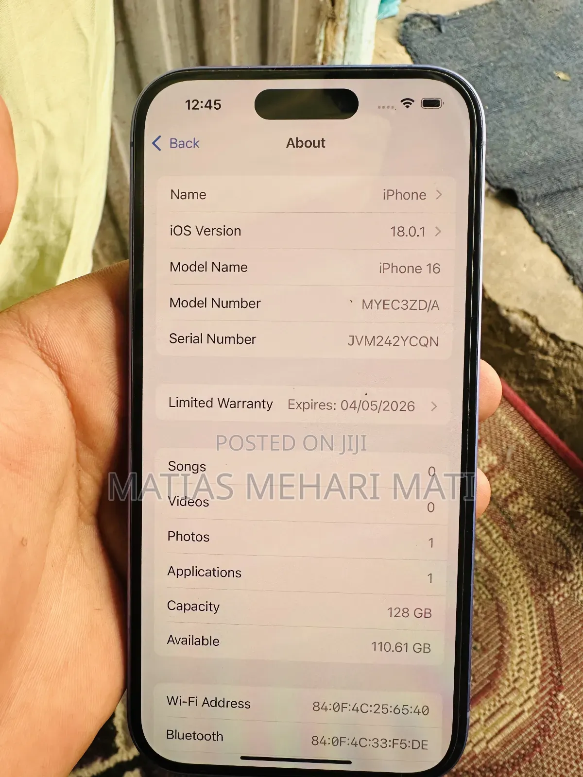 New Apple iPhone 16 128 GB Blue