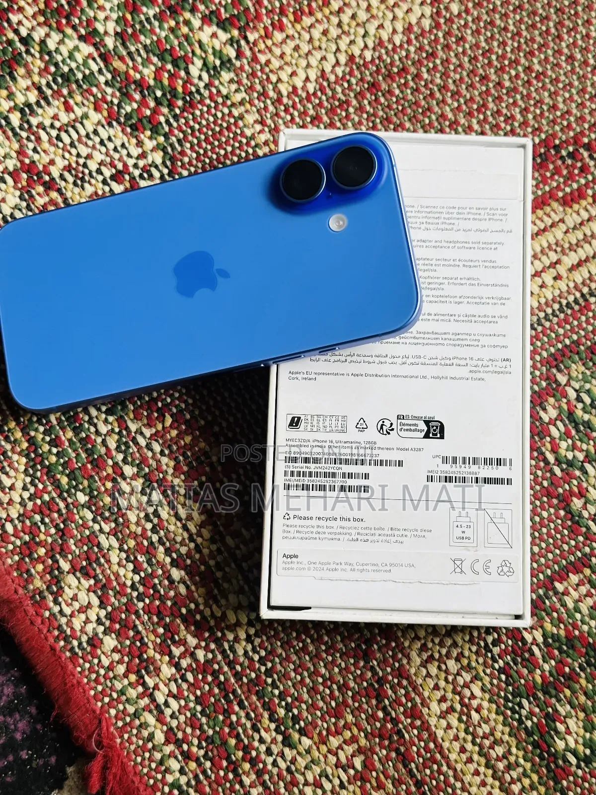 New Apple iPhone 16 128 GB Blue