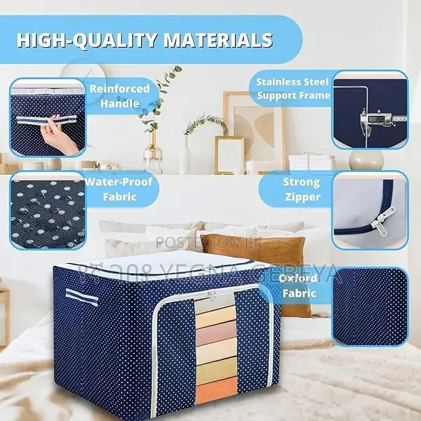 Large Capacity Clothes Storage Bag – Thick Fabric Organizer Box