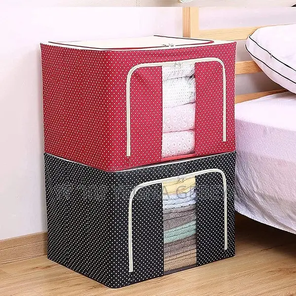 Large Capacity Clothes Storage Bag – Thick Fabric Organizer Box