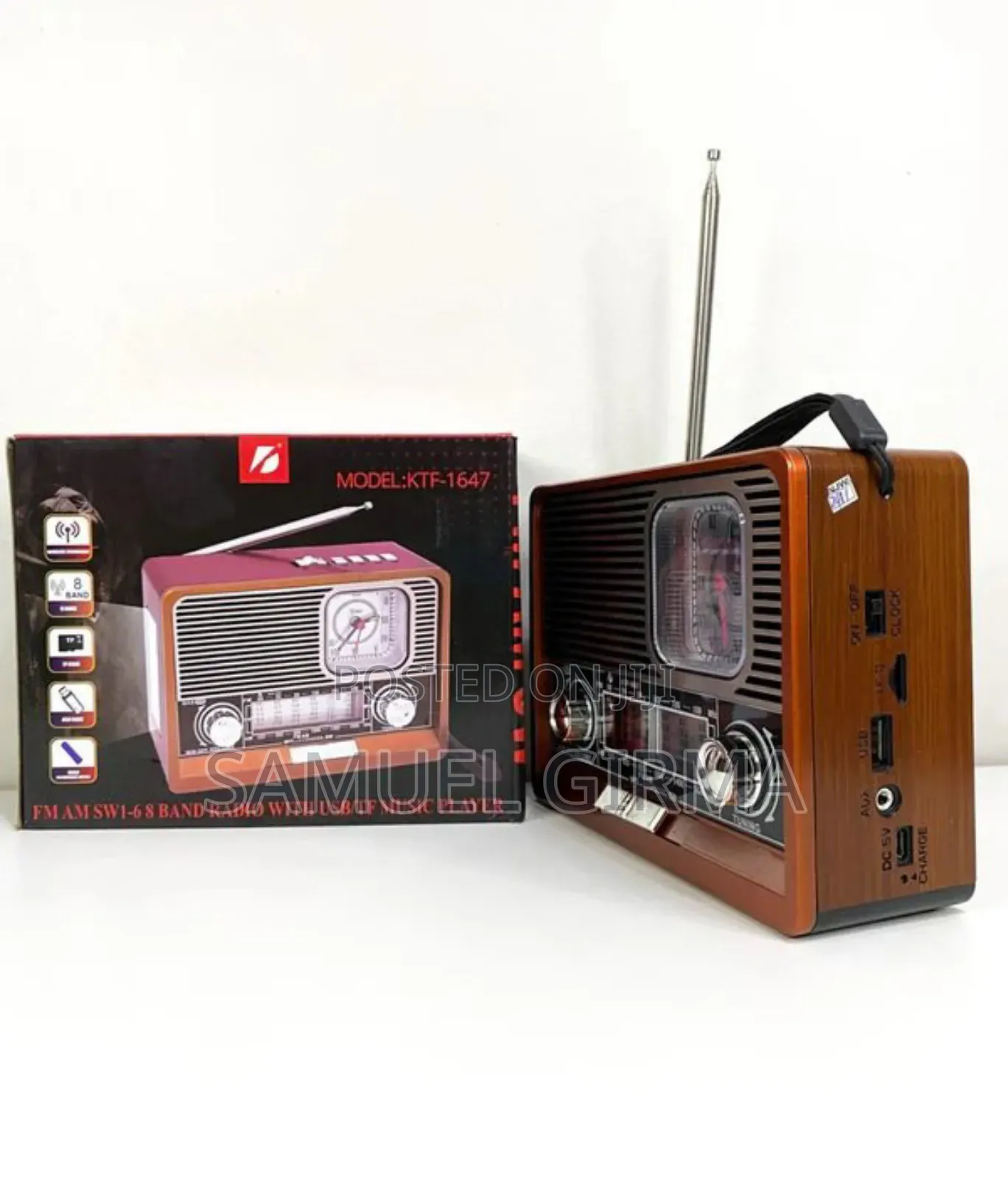 Portable Radio With Bluetooth Speaker Led Flashlight