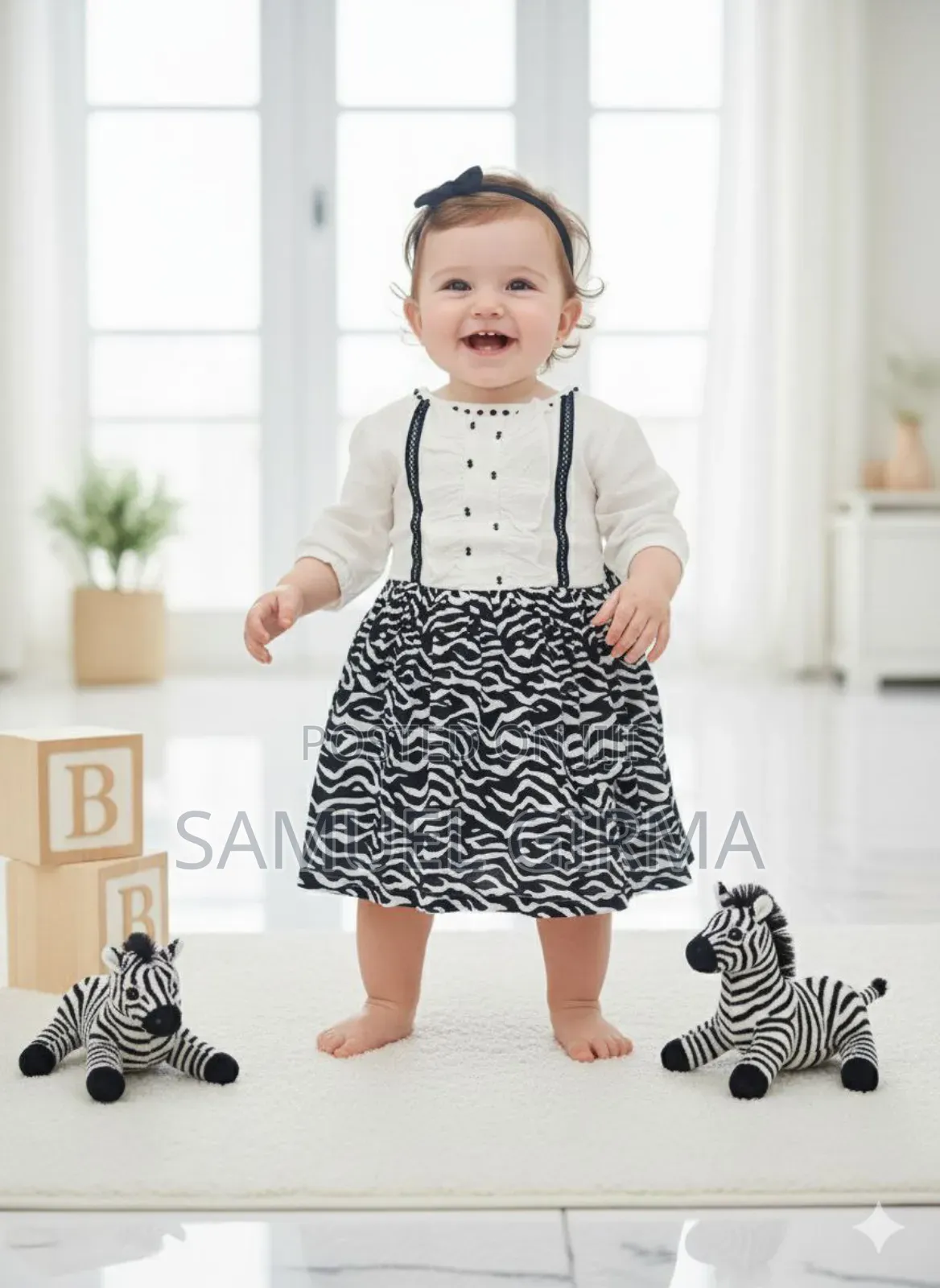 Mk- 0398 Toddler Girls Zebra Cute Dress Size: 2-5 Years