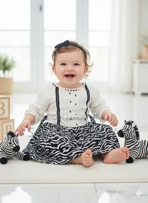 Mk- 0398 Toddler Girls Zebra Cute Dress Size: 2-5 Years