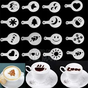 Coffee And Cappuccino Foam Latte Plastic Decorative Stencils