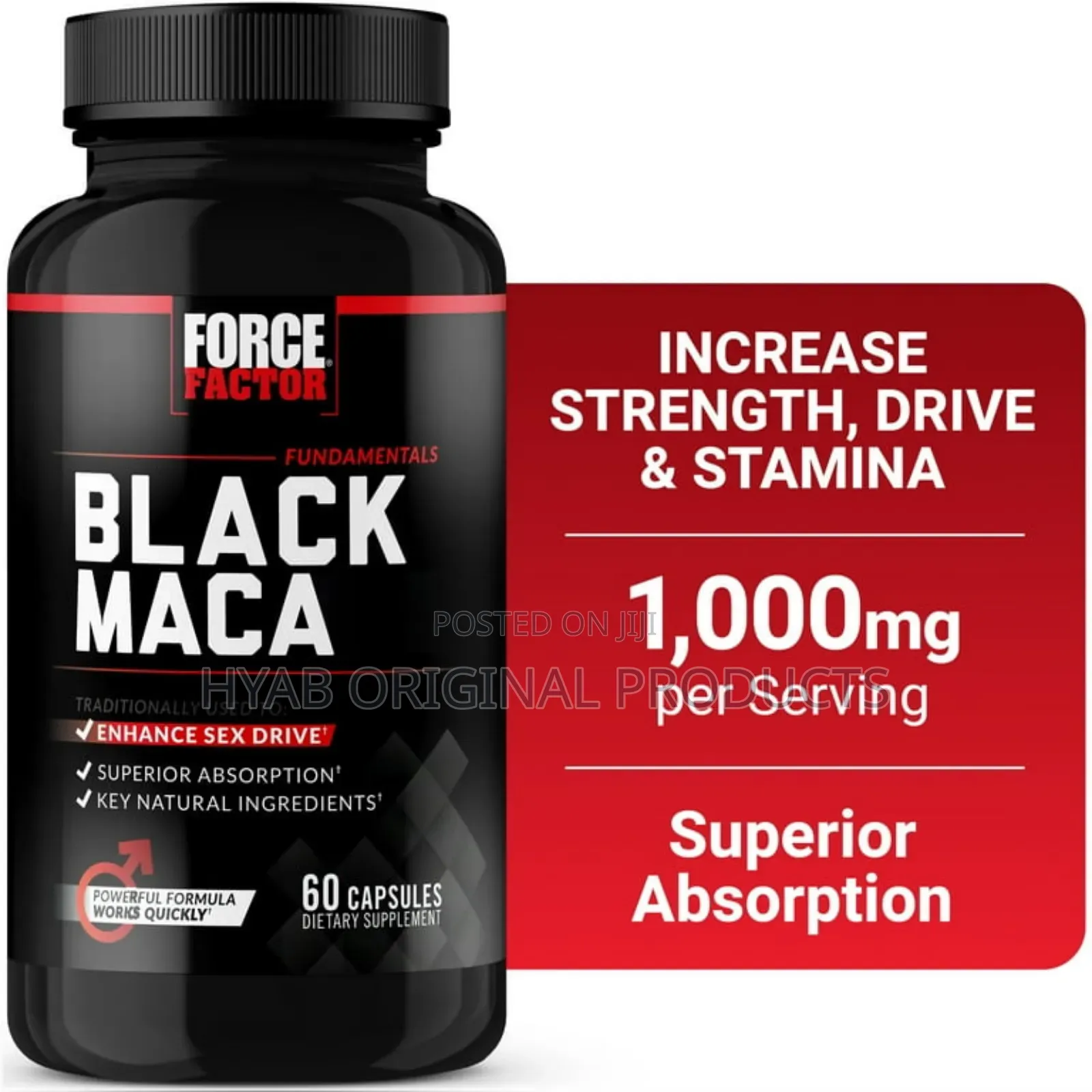 Black Maca for Men Women, 1000mg Black Maca Root Extract for Energy