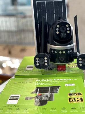 ባለ 3 ሌንስ ሶላር ፓናል ያለው መብራት ቢጠፋ ማይቋረጥ Security Camera Imou Hikvision Mi