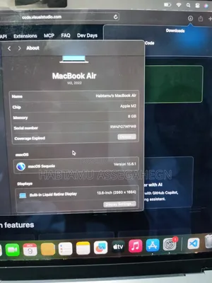 Laptop Apple MacBook Air 2022 M2 8GB Apple M2 Ultra SSD 256GB