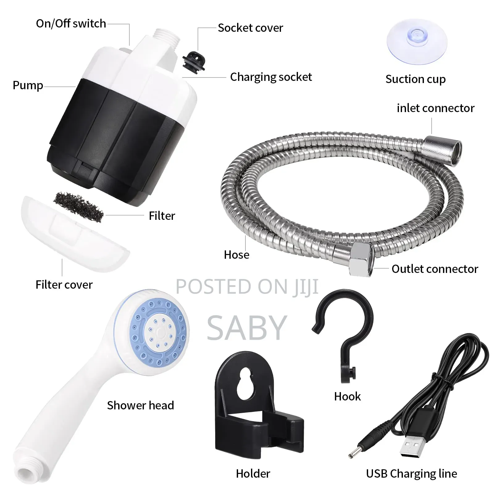 Usb Rechargeable Camping Shower Pump