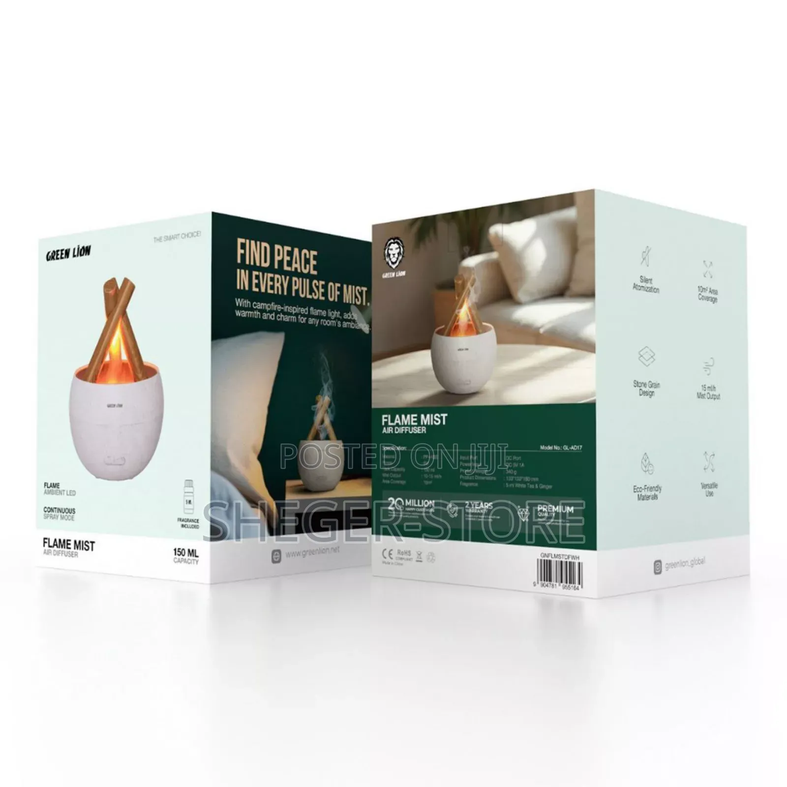 High Class Green Lion Flame Mist Air Diffuser ( ለቤት መልካም መዓዛን የሚሰጥ )