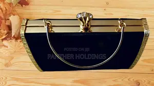 Elegant Gold Clutch Purse With Chain Strap Saar Signature