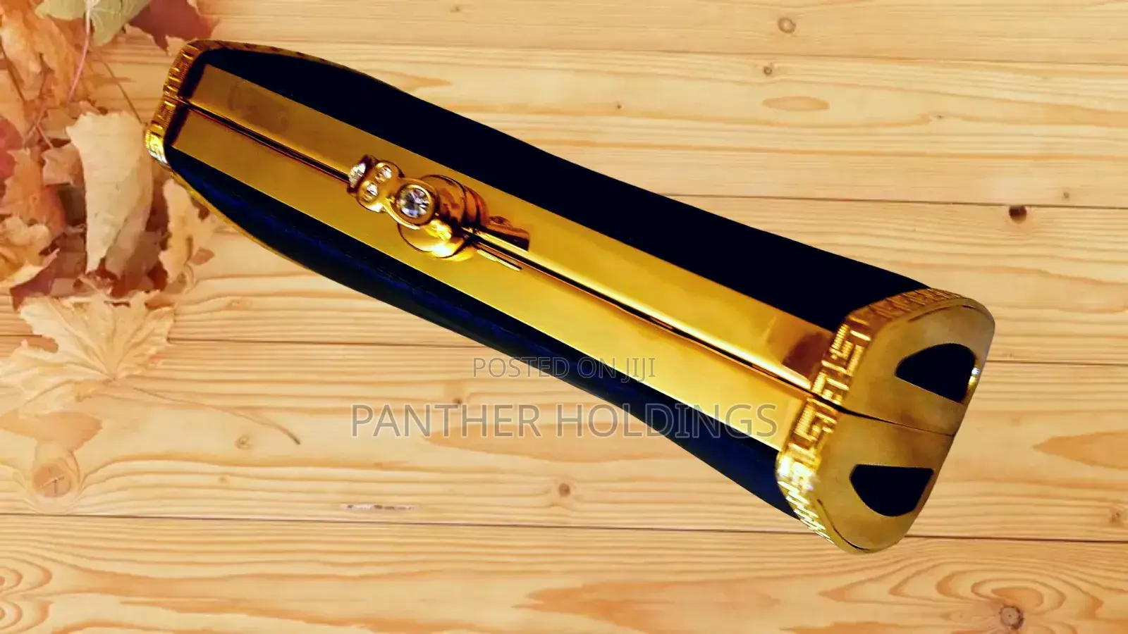 Elegant Gold Clutch Purse With Chain Strap Saar Signature