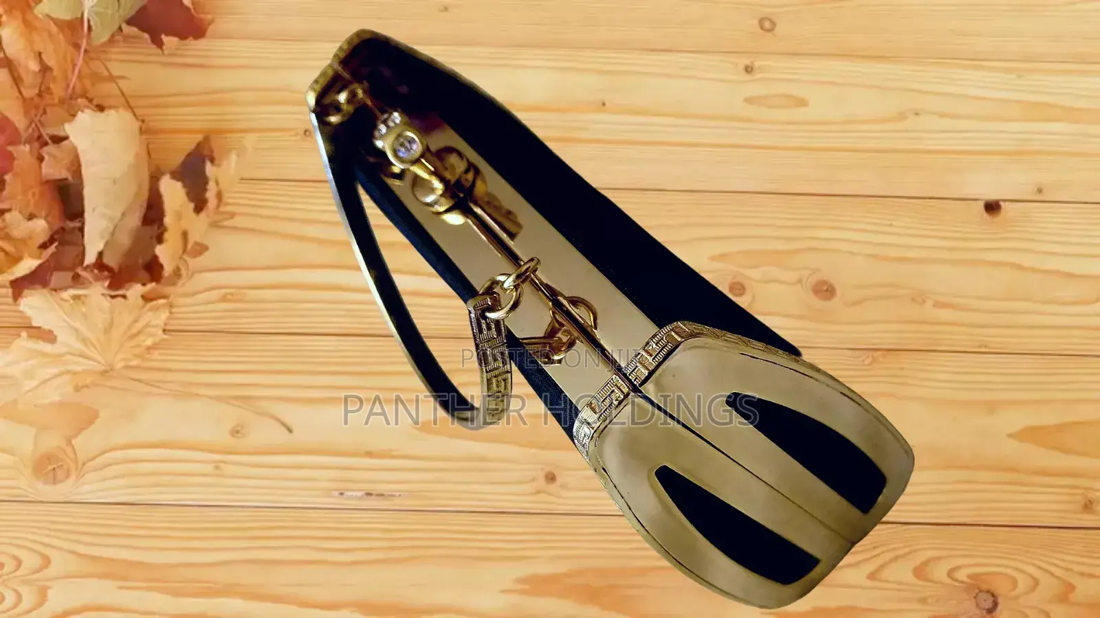 Elegant Gold Clutch Purse With Chain Strap Saar Signature