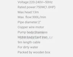 Ingcco 1hp Sewage Water Pump