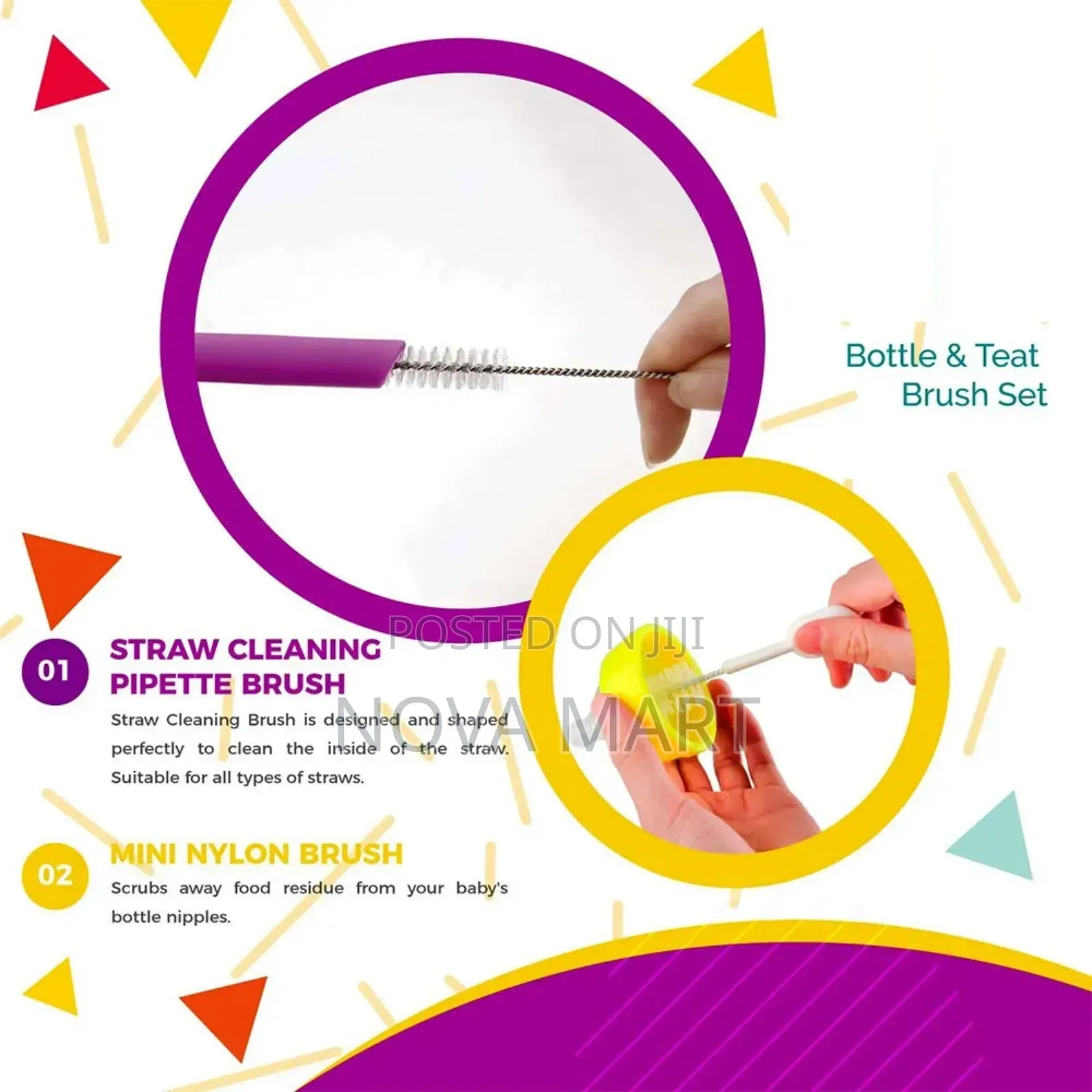 3pcs Baby Bottle Brush