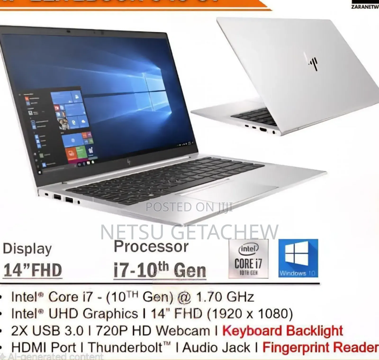 New Laptop HP EliteBook 840 G7 16GB Intel Core I7 SSD 512GB