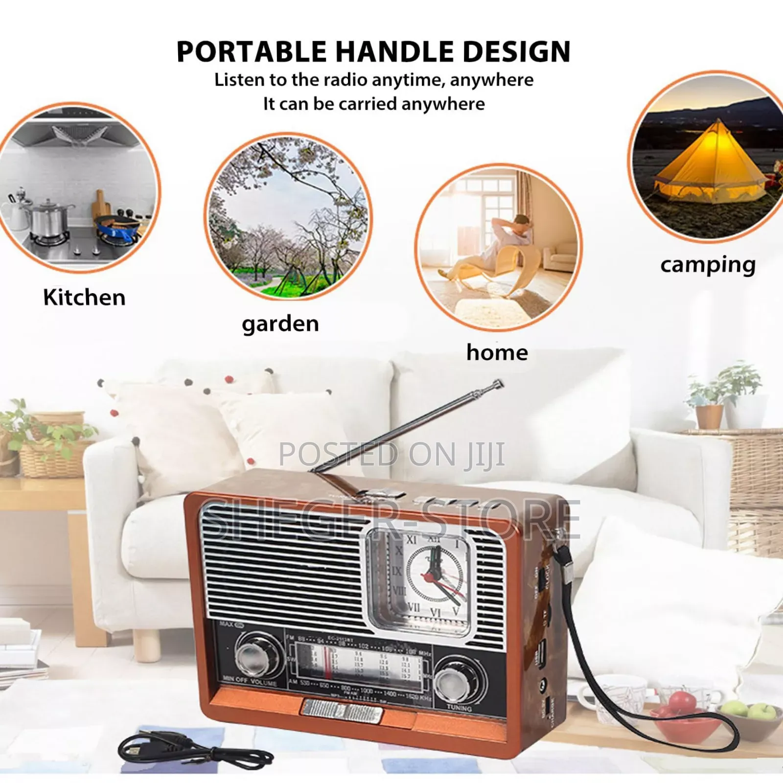 Portable Radio With Bluetooth Speaker Led(Classic Radio Wireless Audio