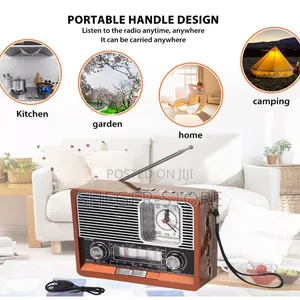 Portable Radio With Bluetooth Speaker Led(Classic Radio Wireless Audio