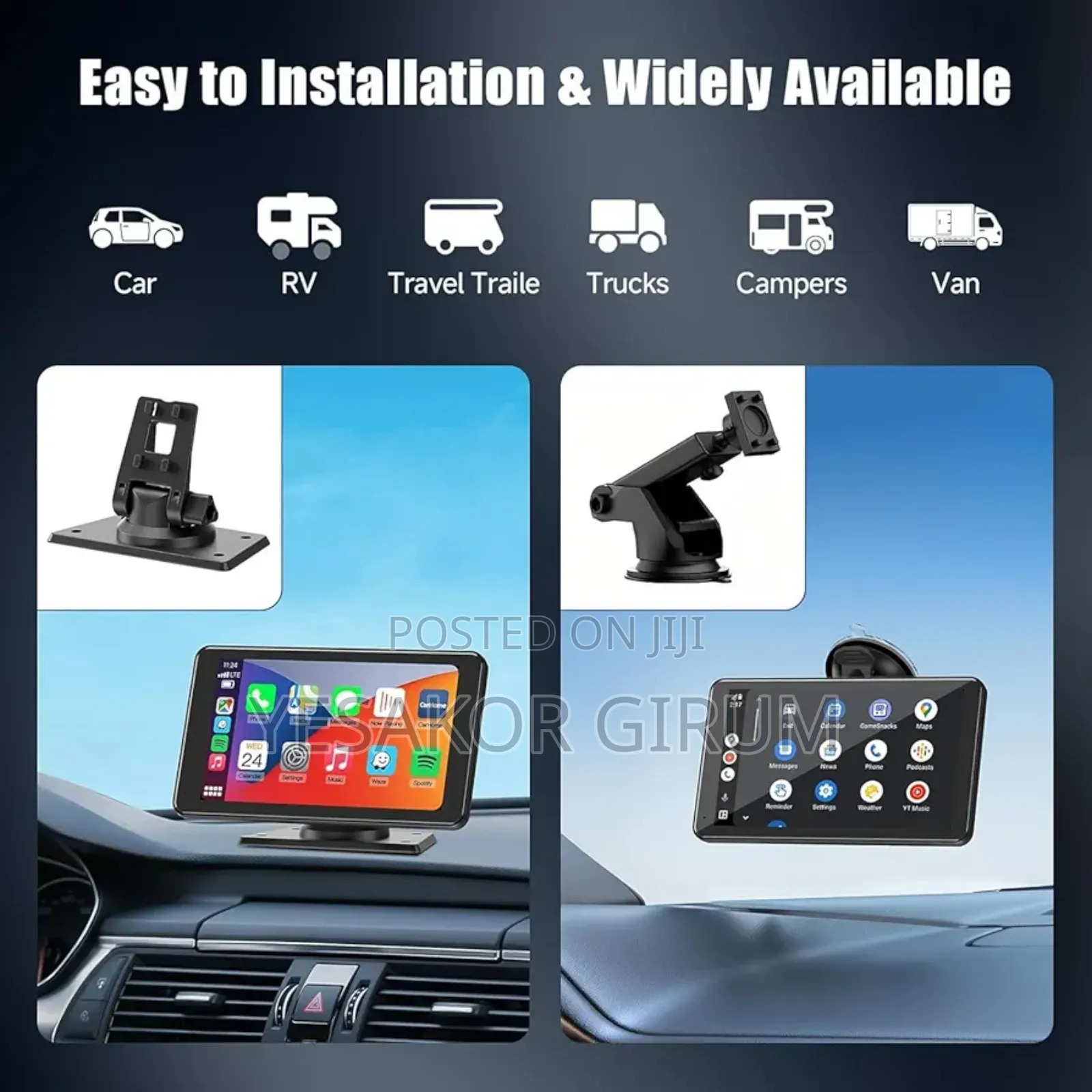 Wireless Carplay Screen for Car 7" Hd Portable