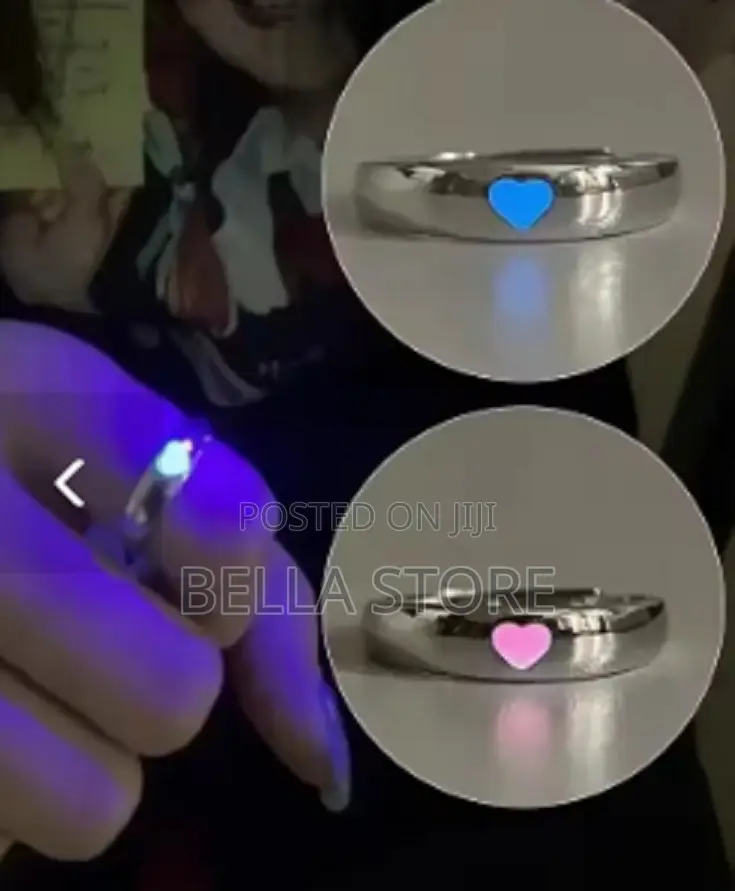 Blue Pink Luminous Ring For Couple Creative