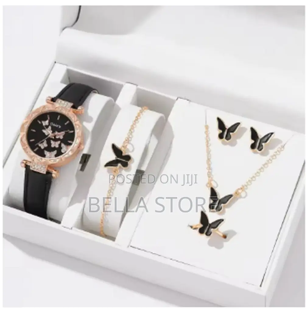 Gaite 6/1pcs Set Women Watch Ring Necklace Earrings Bracelet