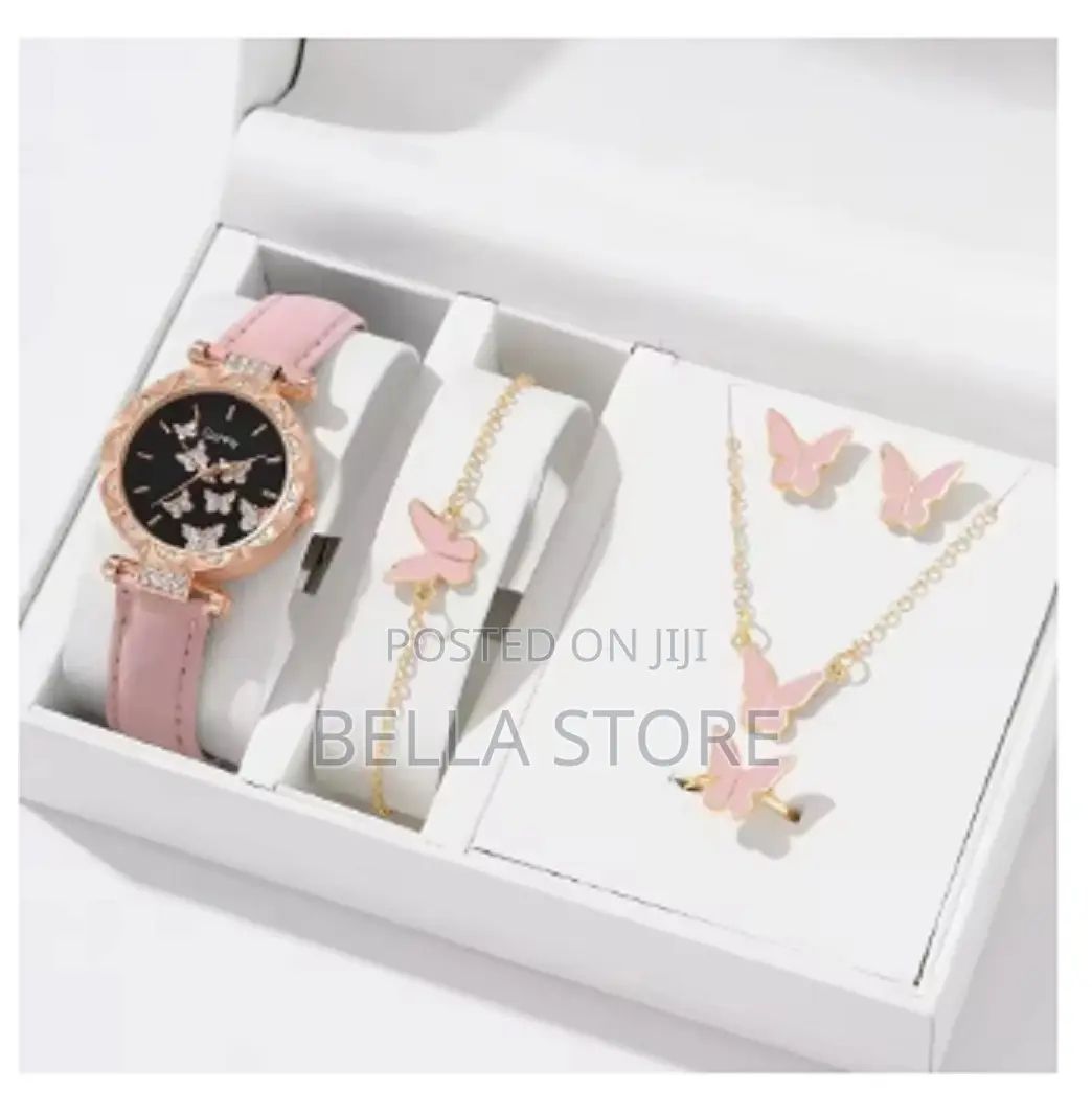 Gaite 6/1pcs Set Women Watch Ring Necklace Earrings Bracelet