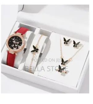 Gaite 6/1pcs Set Women Watch Ring Necklace Earrings Bracelet