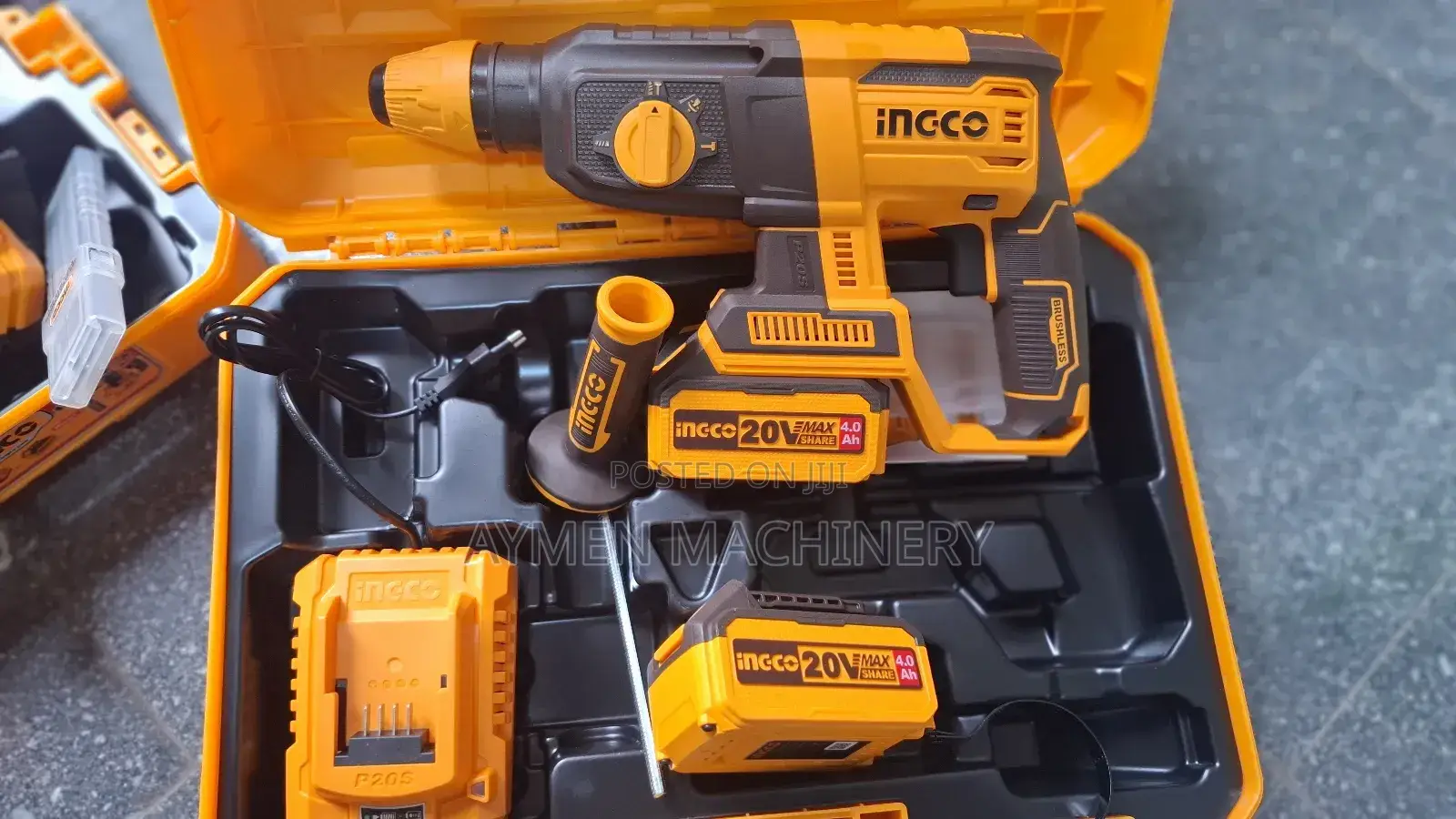 Ingco Brushless Chargeable Hammer Drill 4ah 20v