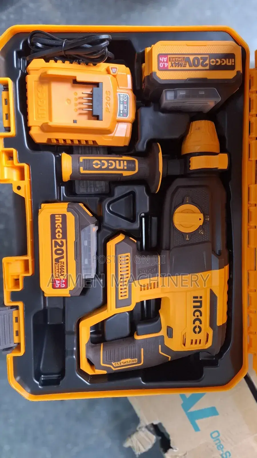 Ingco Brushless Chargeable Hammer Drill 4ah 20v