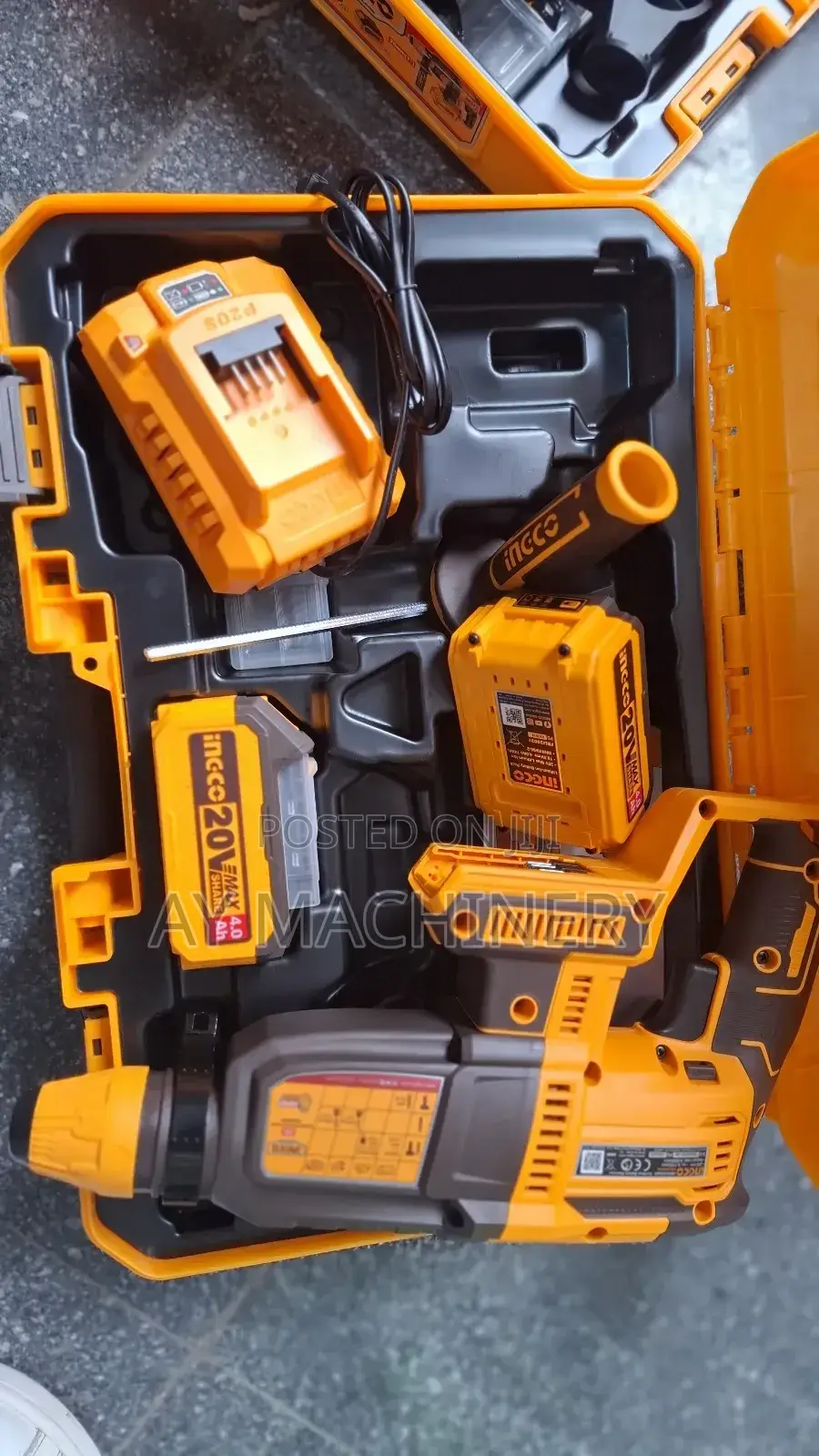 Ingco Brushless Chargeable Hammer Drill 4ah 20v