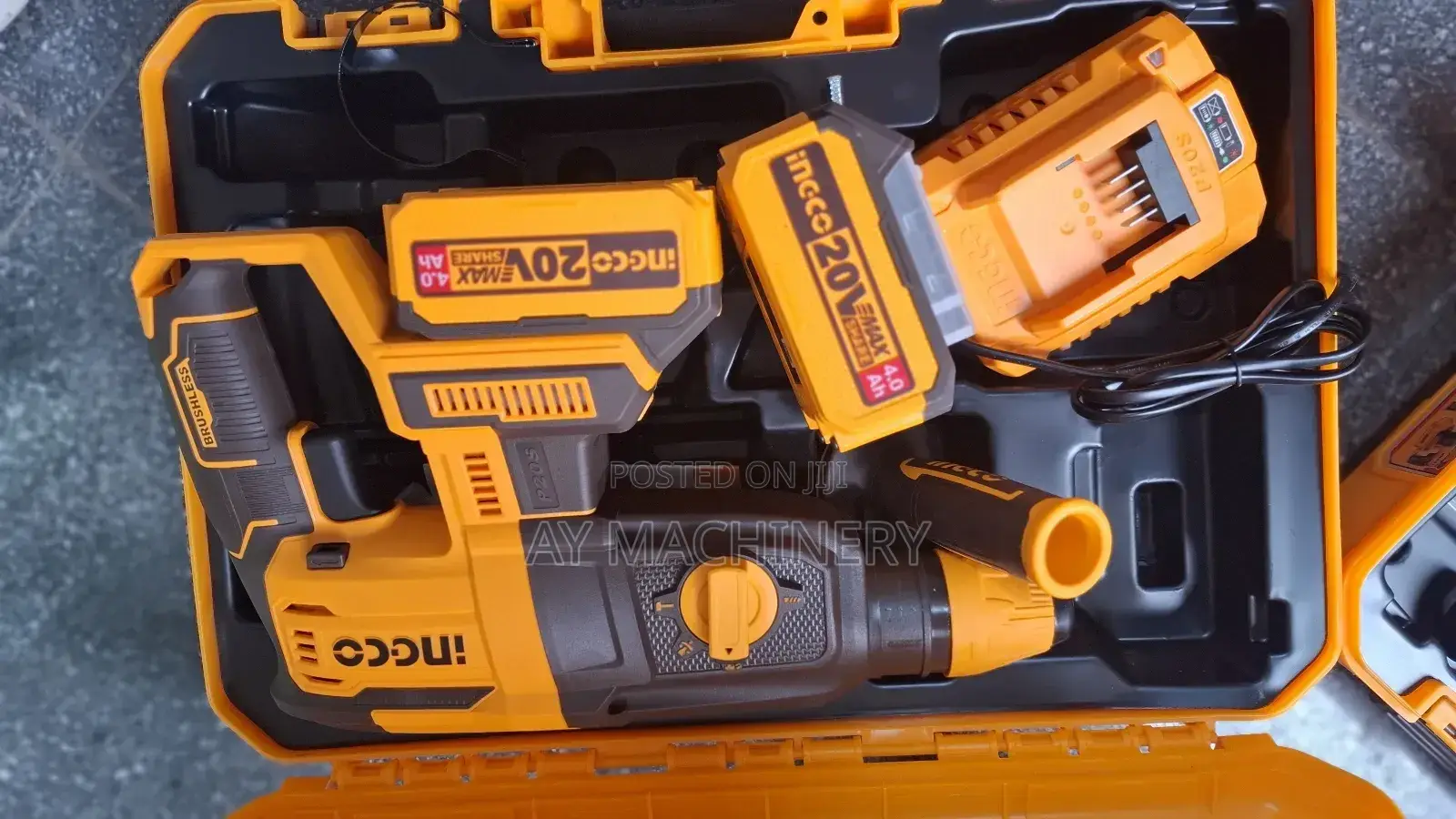 Ingco Brushless Chargeable Hammer Drill 4ah 20v