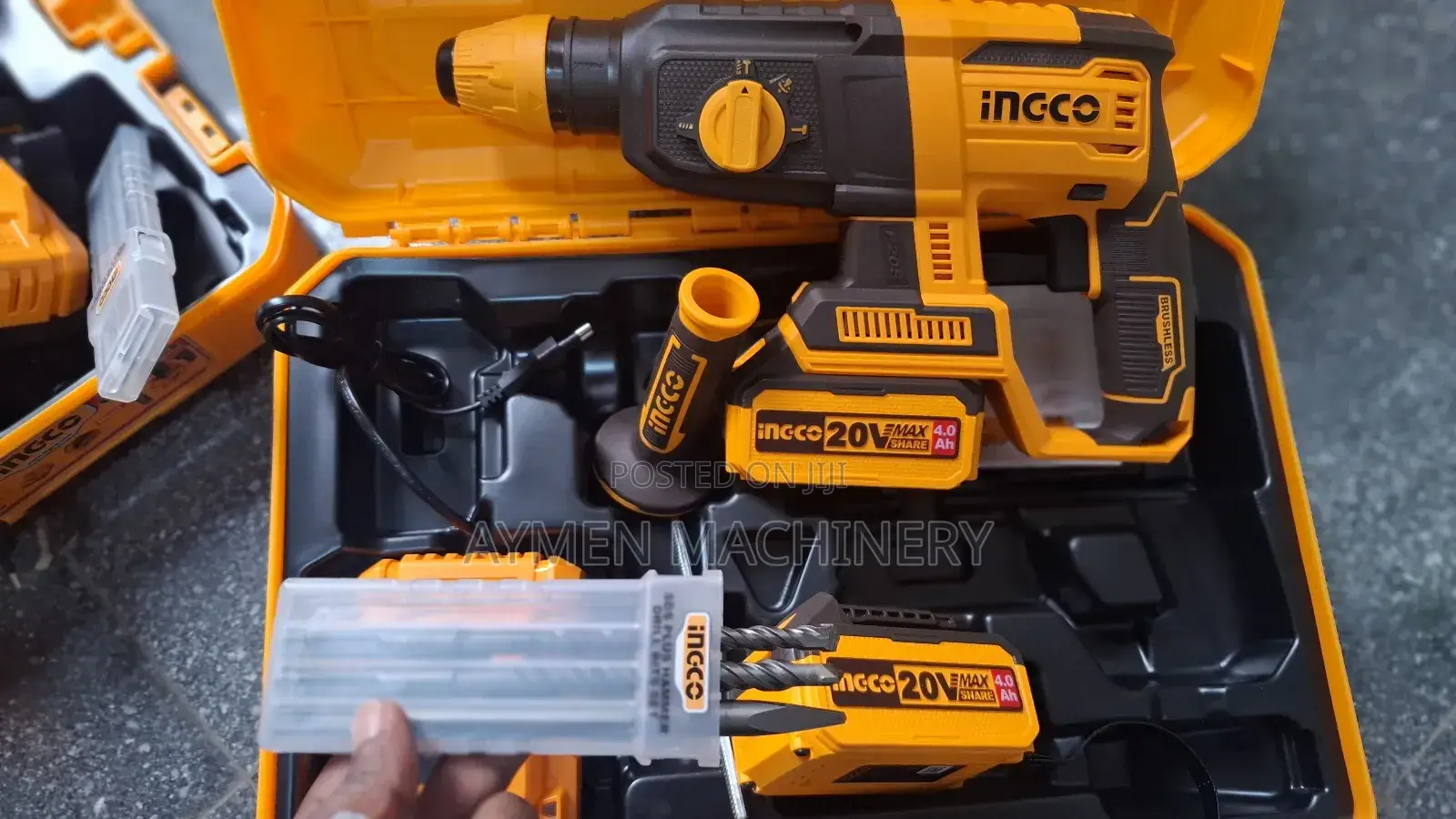 Ingco Brushless Chargeable Hammer Drill 4ah 20v