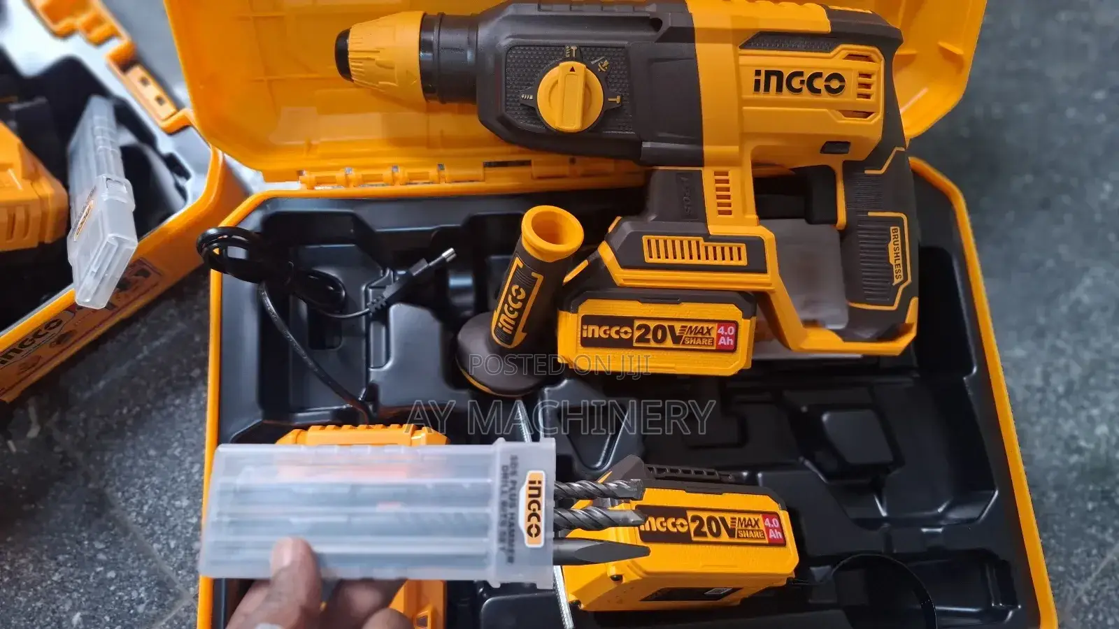 Ingco Brushless Chargeable Hammer Drill 4ah 20v