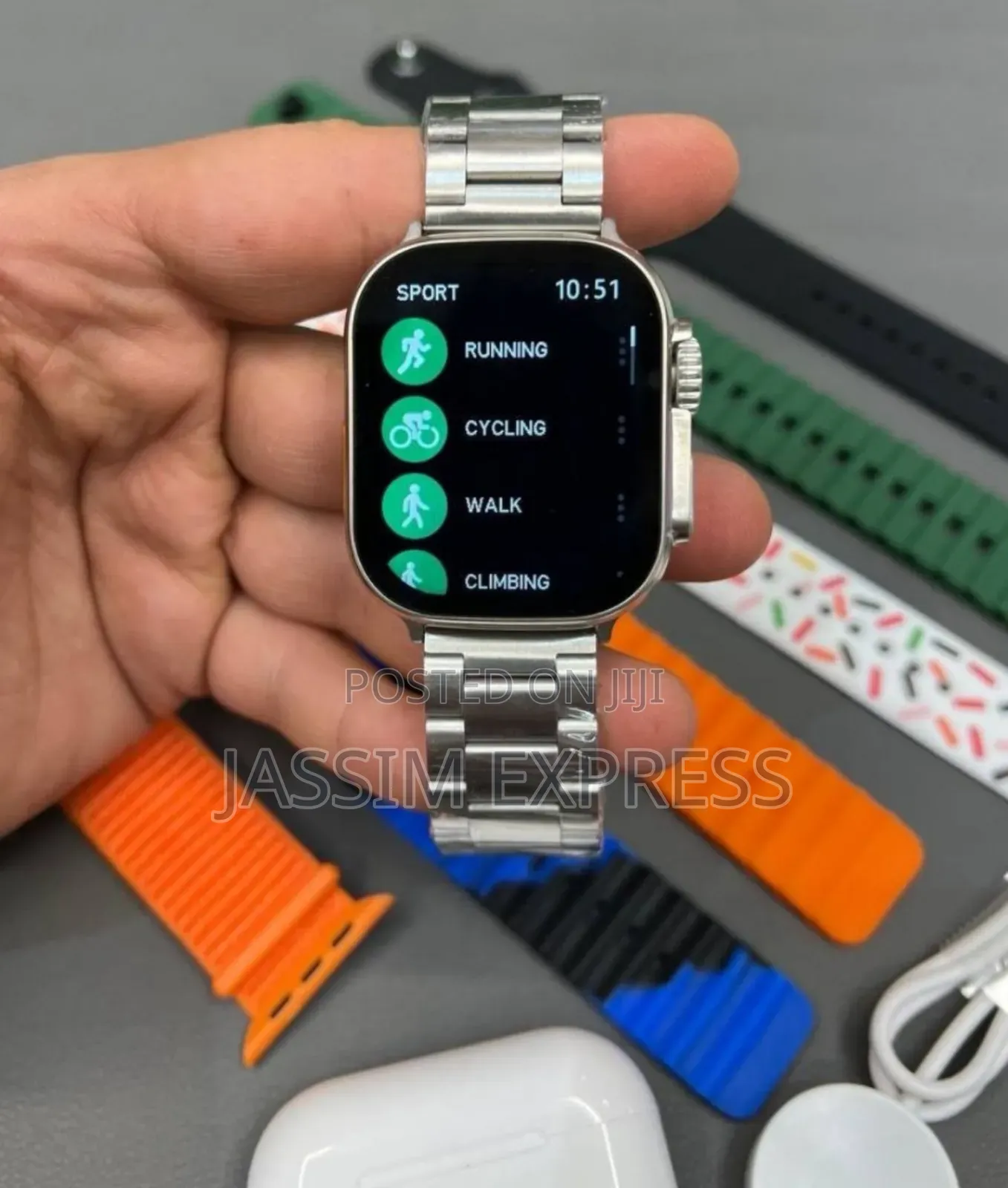 7 ማሰሪያዎች ያሉት Series 9 Smart Watch With High Quality Airpods